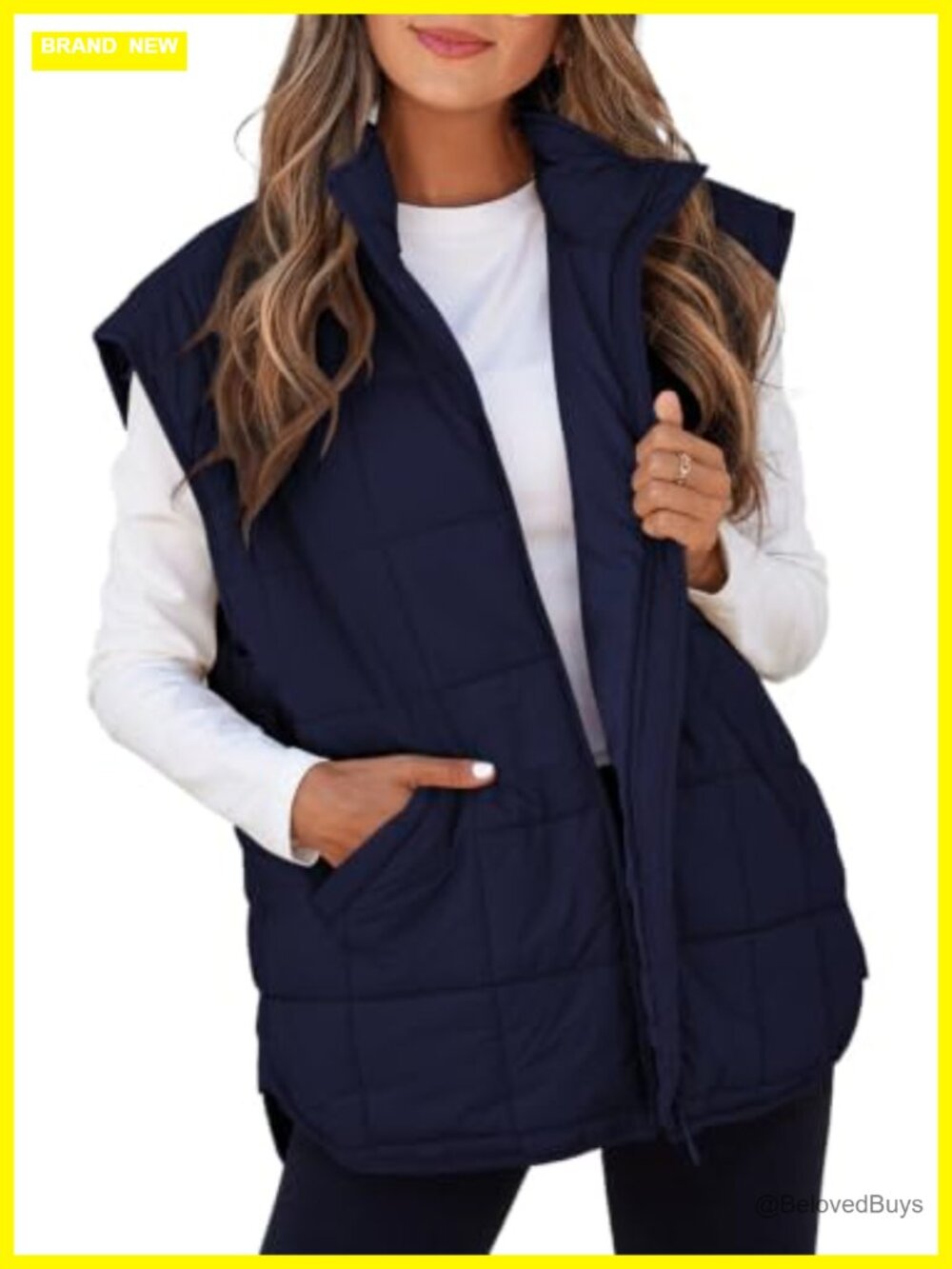 Quilted Puffer Vest Zip Up Cap Sleeve Women Outerwear